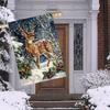 2D Flat - 2D Flat - Charming 2D Flat Garden Flag Featuring Winter Sika Deer, Made of Durable Polyester, Measuring - Ideal for Outdoor Decoration And