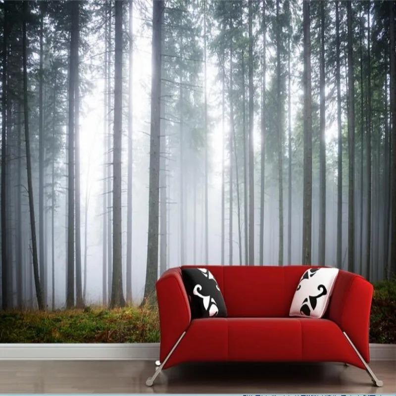 3d Forest Wallpaper Morning Fog Landscape Wall Painting Living Room Bedroom 3d Wallpaper Home Decoration