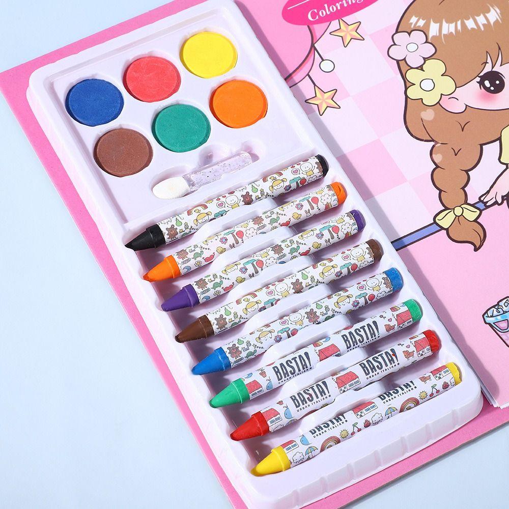 Cartoon Puzzle Crayon Watercolor Book Set Educational Astronauts Coloring Book Painting Book Gift