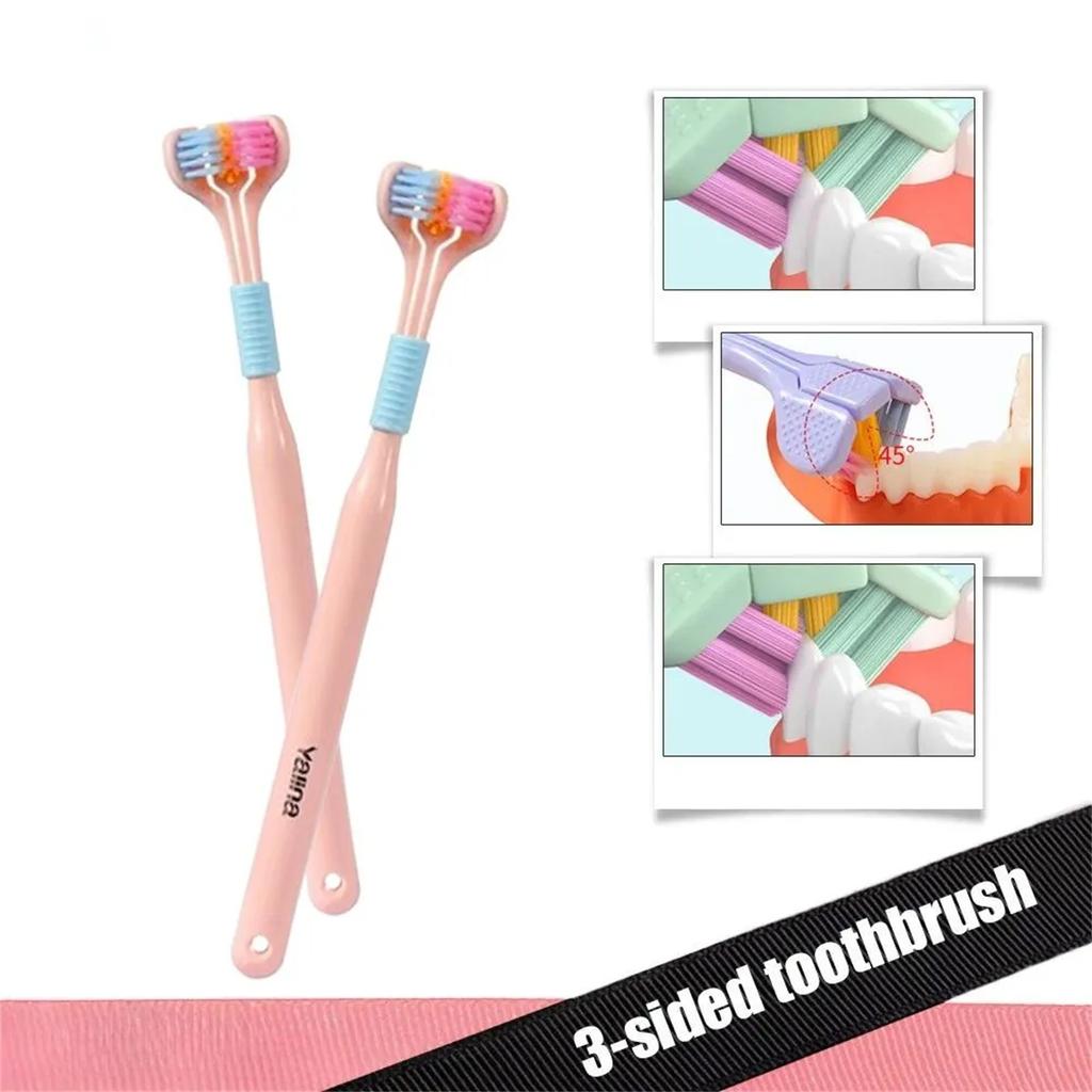 Sided Toothbrush Soft Bristles Adult Tongue Scraping Head Macaron Color