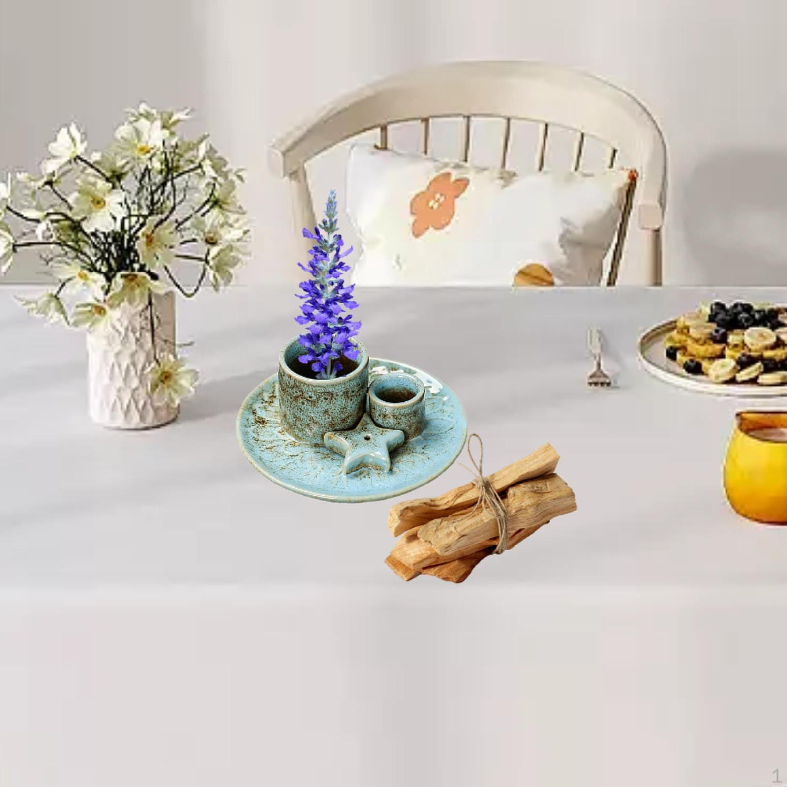 

Керамическая подставка для благовоний и пало санто, идеально для кабинета для учебы синий