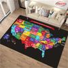 Map Theme of The USA  Large Area Carpet for Living Room Kid's Bedroom Sofa Rugs Doormat Kitchen Floor Tapete Anti-slip Decor Mat