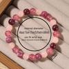 Festive Gifts Pink And Plum Tone Natural Stone Beaded Bracelet Sweet Fashion Jewelry For Women Daily Wear Simple Versatile Accessory