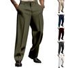 Mens Loose Fit Suit Pants Casual Business Straight Leg Formal Pants Wrinkle Free Flat Front Work Trousers