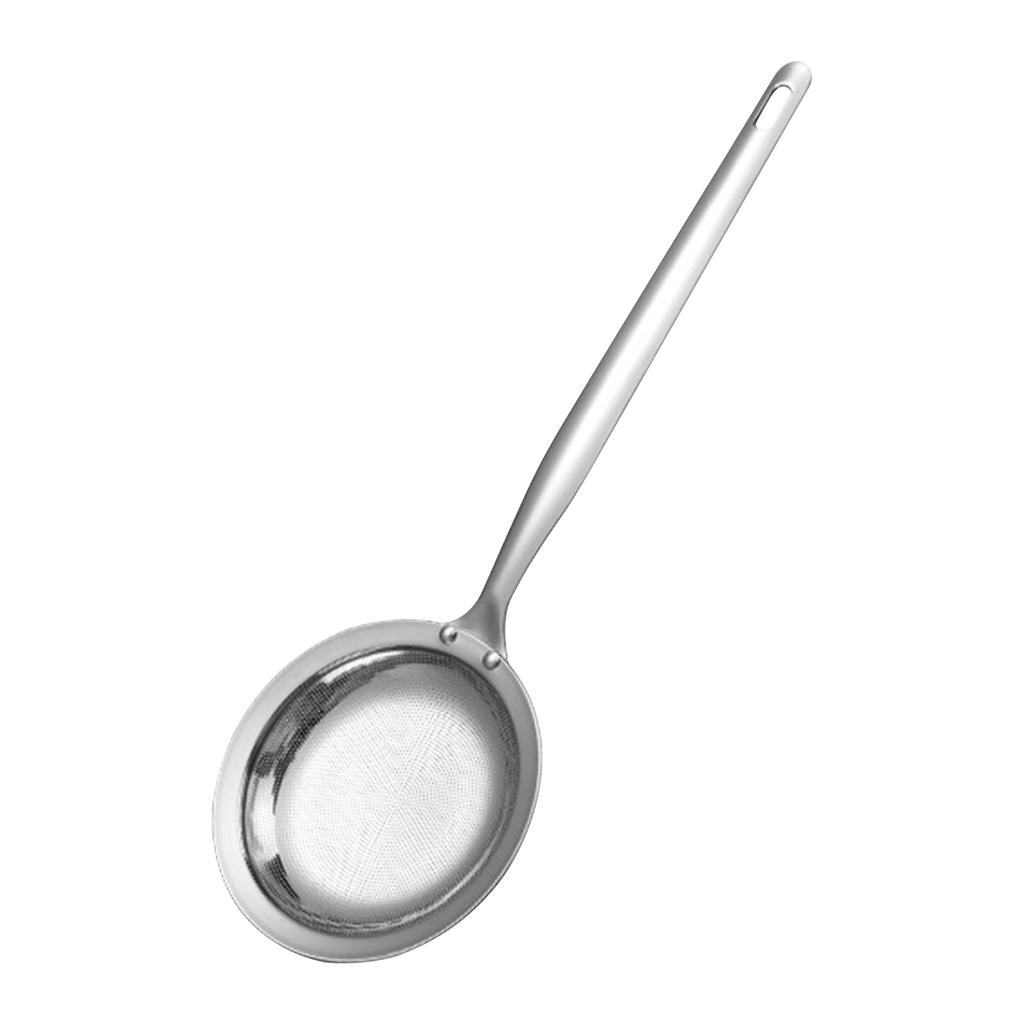 304 Stainless Steel Sieve Colander Multi-functional Fat Skimmer Spoon with Handle Hot Pot Skimmer for Skimming Grease and Foam