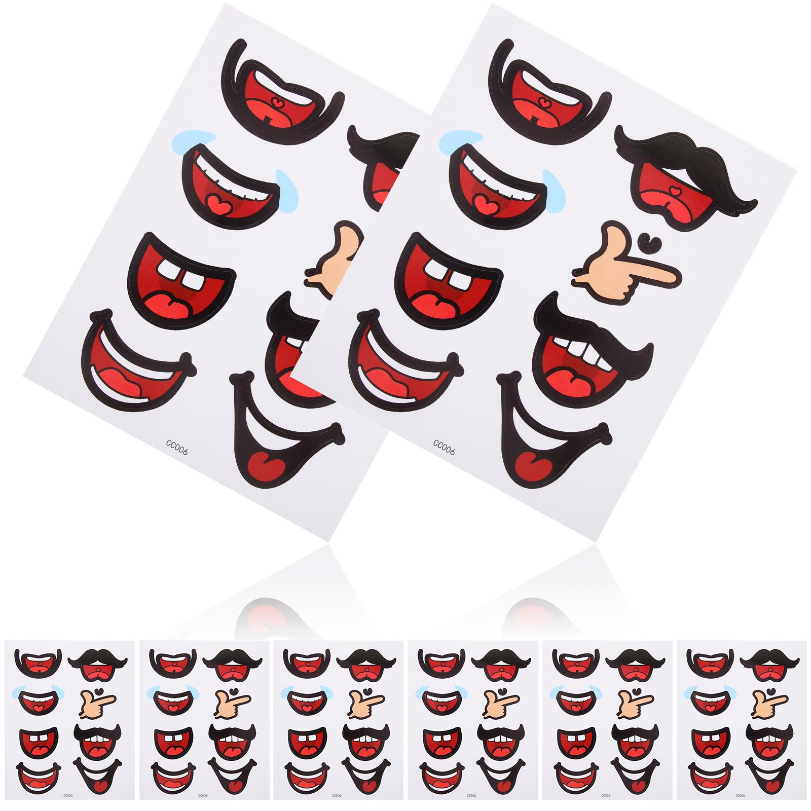 

10 листов бумажных наклеек блеск для губ детский студенческий альбом мультфильм для детей DIY этикетки для рта поделки 19.00X15.50X0.10CM