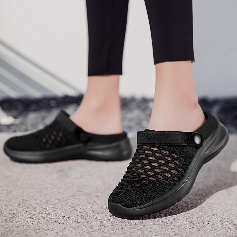 Summer Women Slippers Casual Plus Size Black Grey Closed Toe Elevator Sandals Shoes for Girls