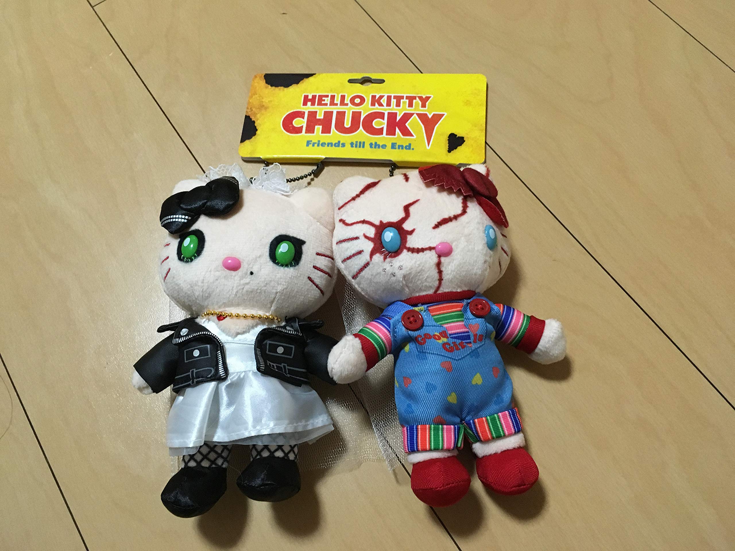 

USJ Hello Kitty Chucky Halloween 2018 Kitty Mimmy Plush Keychain Set &