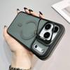 KEYSION Transparent Magnetic Lens Stand Case for MagSafe for iPhone 17 Pro Max Air TPU+PC Color Blocking Shockproof Phone Cover