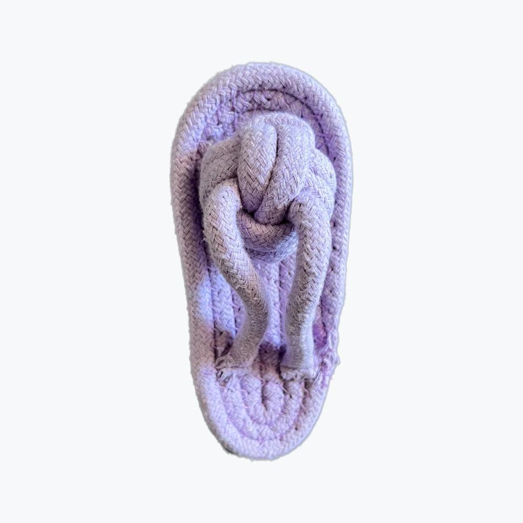 Hand-Woven Cotton Rope Puppy Teething Slippers - Durable, Teeth Cleaning Knot Toys