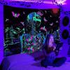 Planet Blacklight Tapestry Trippy Galaxy Uv Reactive Waterfall Landscape Wall Funny Tapestries Mysterious Mushroom Bohemia Tapiz