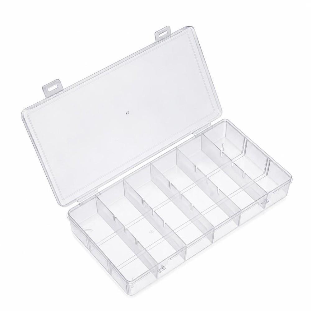 Snap Lid Eyelash Extension Storage Box 6-Compartment Storage Container  Glue Tweezers Tool