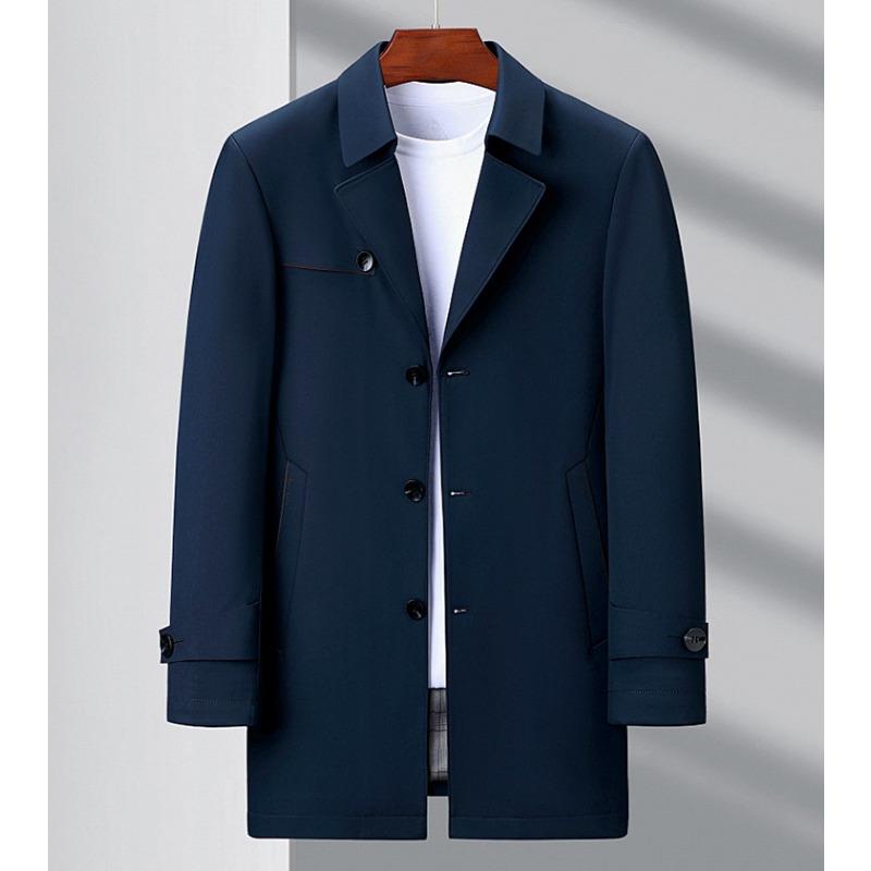 

Ветровка средней длины из шелка Mulberry для мужчин, весна-лето и осень, деловая, повседневная, для людей среднего и пожилого возраста 195