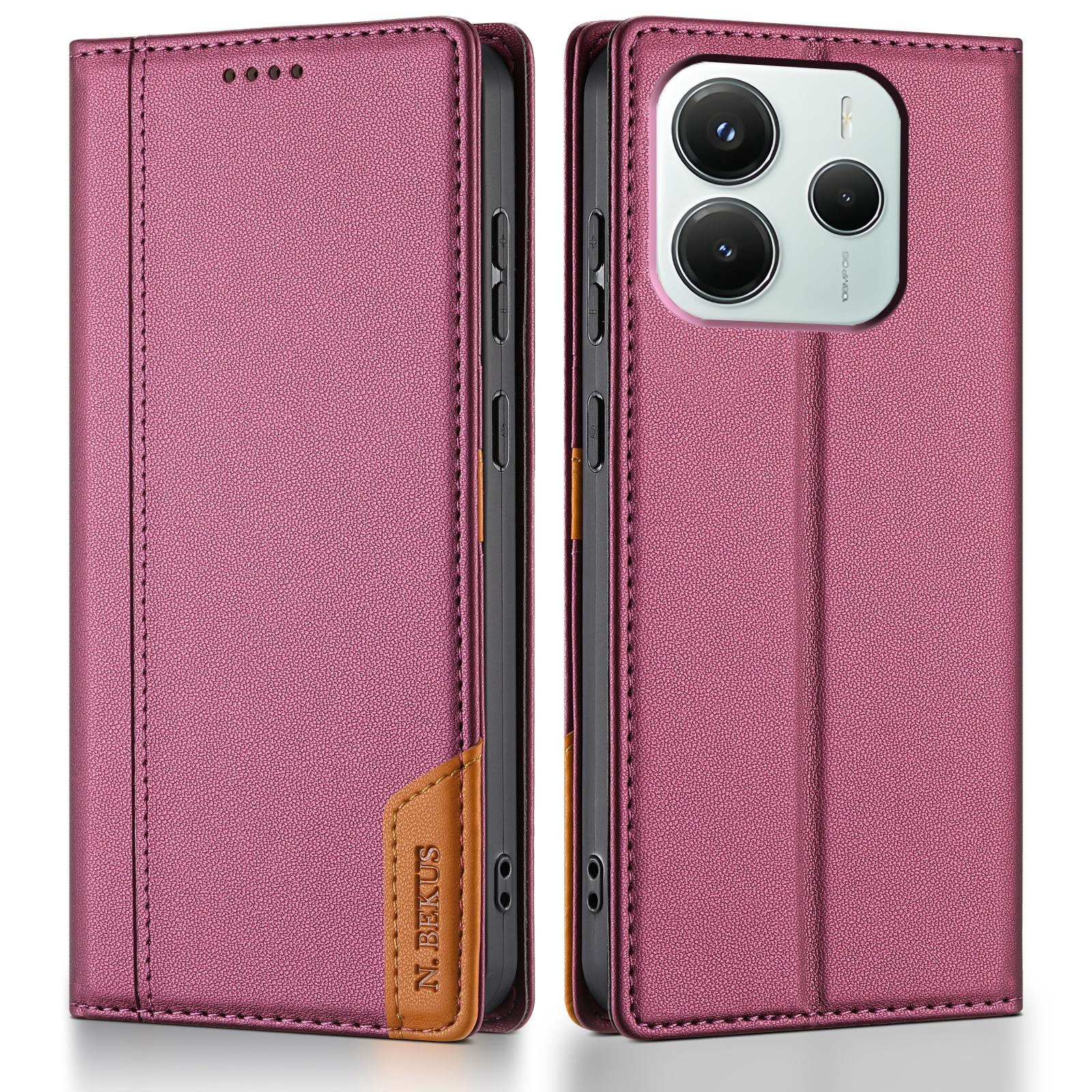 

Флип Сильный Магнитный Держатель для Карт Кошелек Кожаный Чехол для Xiaomi Redmi Note 14 Pro Plus 13 12 11 14C Обложка с RFID-блокировкой Redmi Note 12 Pro 5G красный