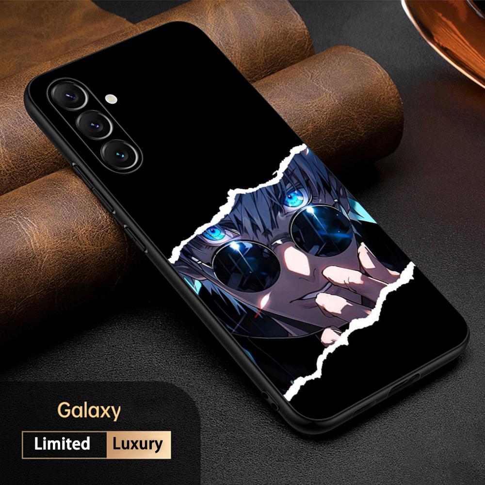 Satoru Gojo heißer Anime-Mann-Design Handyhülle für Samsung Galaxy S26 S25 S24 S23 S22 S21 Plus Ultra Note20 Weich Schwarz