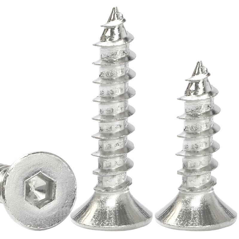 Grade 8.8 Nickel-Plated Countersunk Flat Head Hexagon Socket Self-Tapping Screws M2-M6.