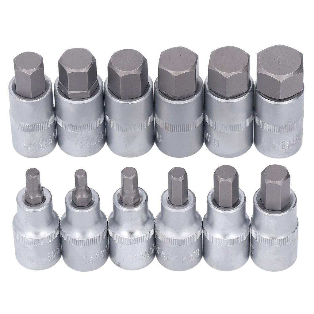 12PCS Drive Socket Set Steel High Hardness Wear Resistant 1 2in Drive Master Impact Socket Set for Auto Repair
