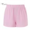 Women Summer Shorts Striped Print High Elastic Waist Retro Loose Above Knee Length Casual Sport Homewear Short Pants