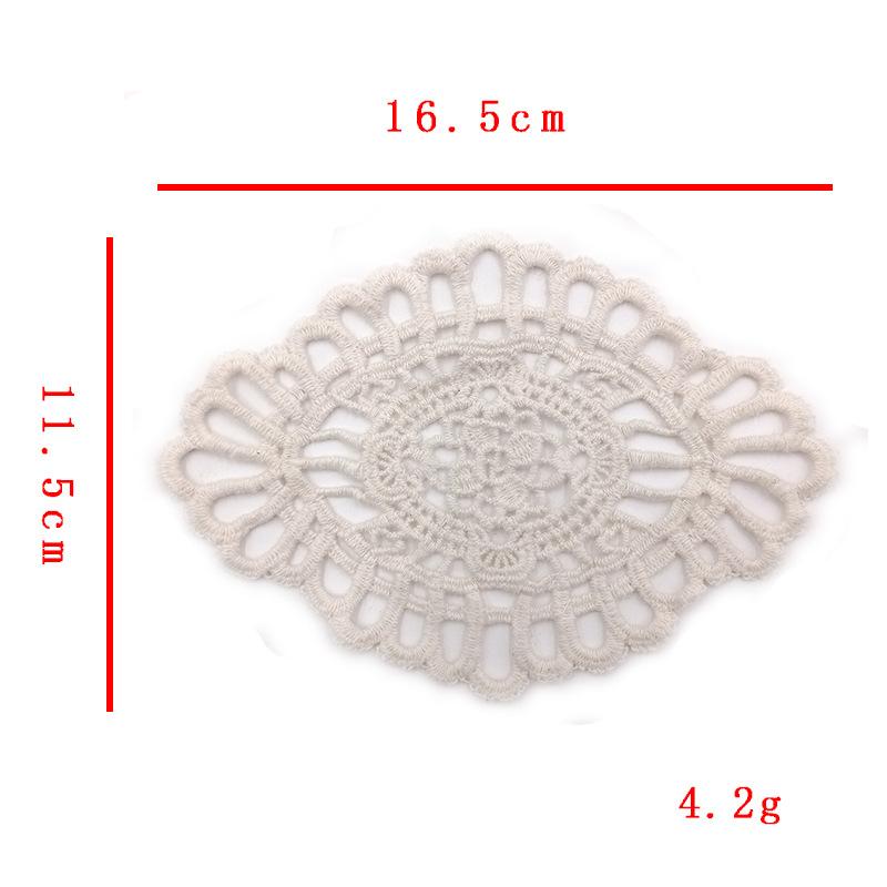 

Cotton Lace Coaster, Hollow Heat Insulation, Cotton Thread Embroidery Flower Pieces, Embroidery Mat 16.5*11.5cm абрикосовый