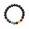 7-Chakren-Armband aus Lavastein - Yoga / Meditationsschmuck - Mehrfarbig
