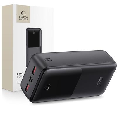 Tech-Protect Pb03 Power Bank 30000Mah 22.5W Čierny