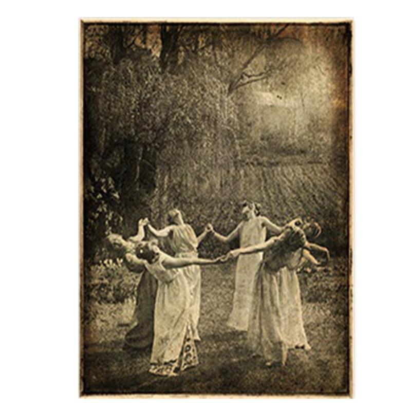 Witch Cooking Vintage Halloween Photos Posters and Prints Wizardry Wall Art Canvas Painting Modern Kitchen Decoration Pictures
