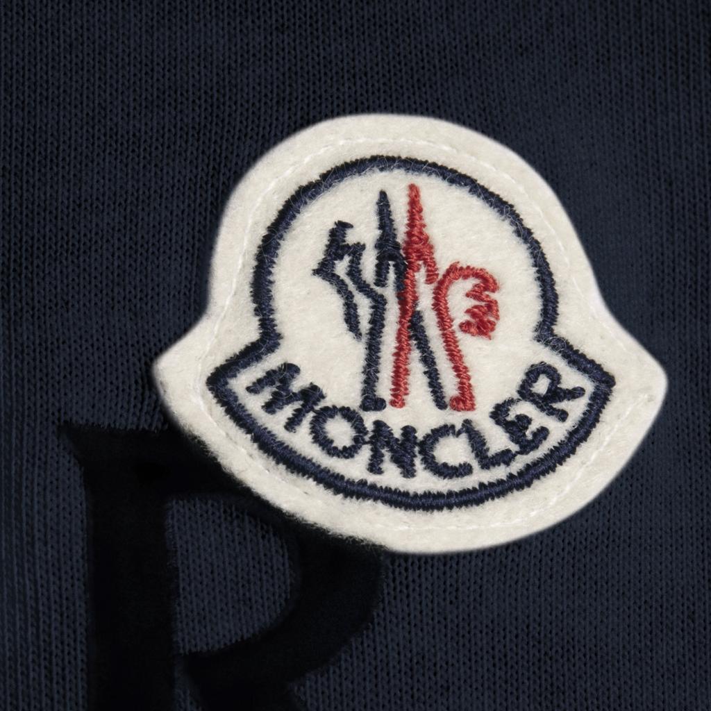Moncler FW22 Logó Nyomott Kerek Nyakú Alkalmi Rövid Ujjú Póló Férfi Felsők Éjkék H20918C000258390T778