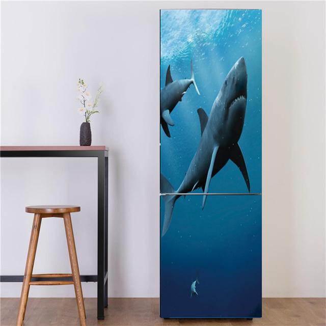 Underwater World Fish Sticker For Fridge Door Adhesive Waterproof Furniture Decoration Poster Wall Decal Kids Room Home Decor
