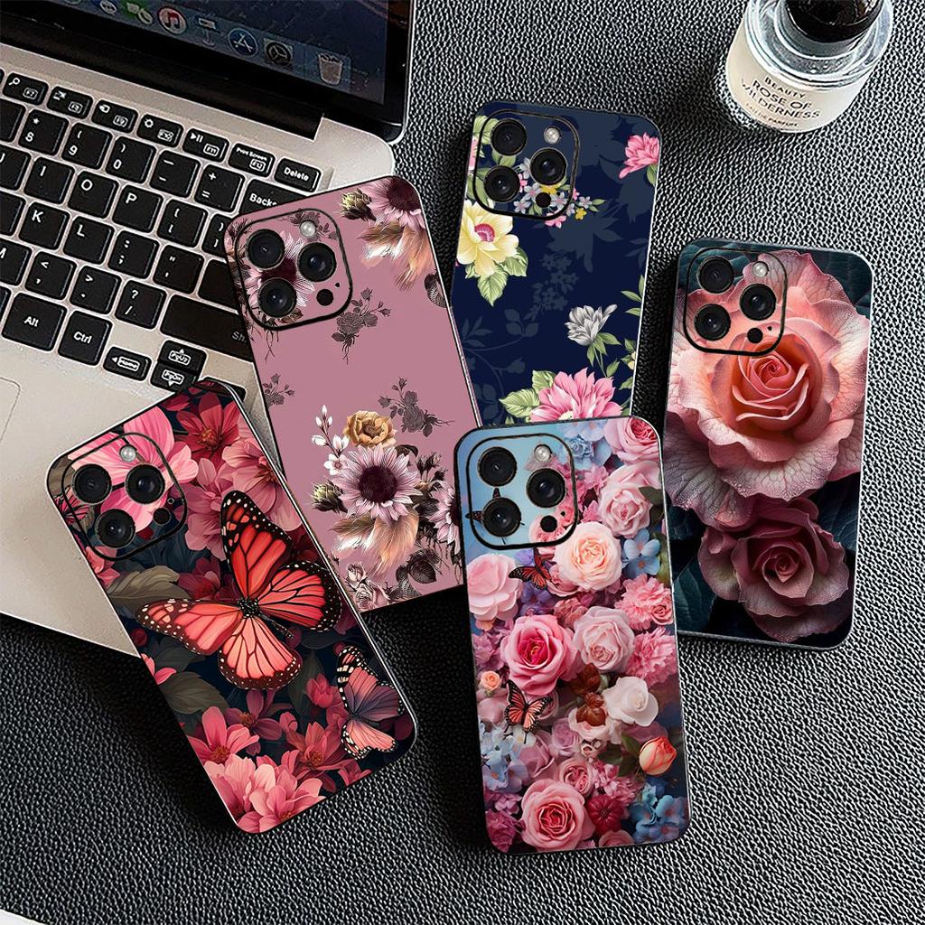 Cover for Xiaomi Poco C75 C65 C85 X7 X6 M8 F7 F8 Ultra F6 Pro Casing Phone Case Red Rose Flower Elegant Bloom Pink Peony