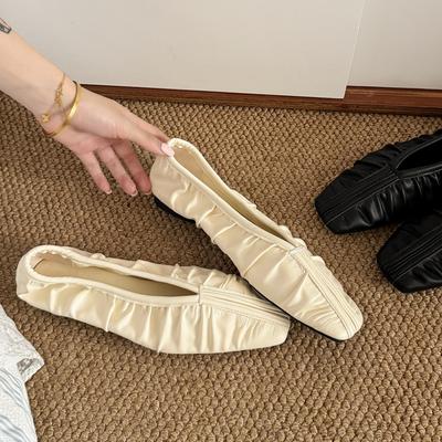 Mocassins plissés pour femmes Ballerines Chaussures Mary Jane pour femmes Été Confortable Marche Baskets pour femmes Tendance Nouveau Zapatillas De Mujer