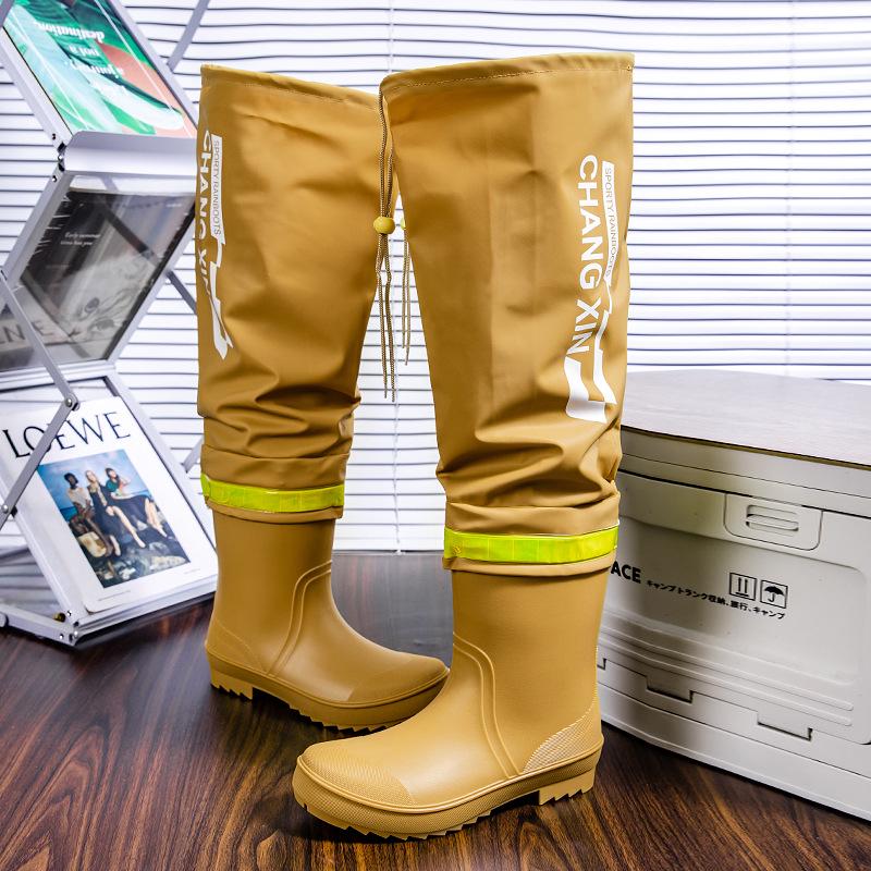 

Мужские непромокаемые сапоги до середины икры с нескользящей подошвой, на флисовой подкладке, идеально подходят для кухни, мытья машины или рыбалки. 42