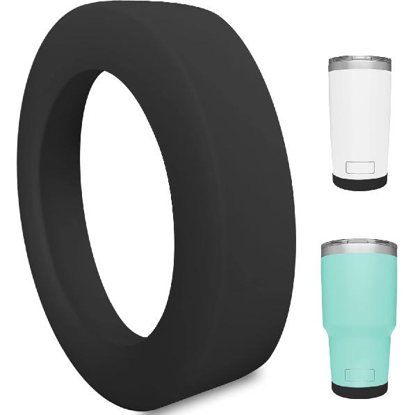 Silicone Boot Sleeve for YETI Tumbler 30 oz, 20 oz - Safer Protection and Less Noise for Yeti Coffee Mug Cup 20oz 30 oz - Dishwasher Safe чёрный