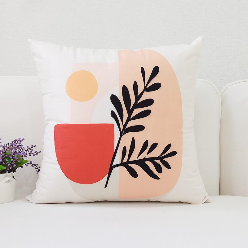 Nordic New Geometric Pillowcase Abstract Print Simple Bedside Sofa Car Cushion Pillowcase Does Not Include Pillow Core