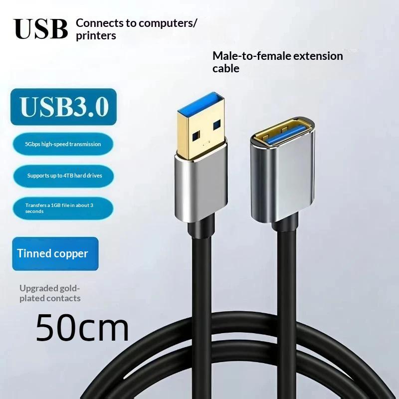 Usb 3.0 Extension Cable Extender Cord Fast Extension Data Transfer Wire 0.3/0.5/1/1.5/2M For Smart Tv One Ssd Pc Laptop