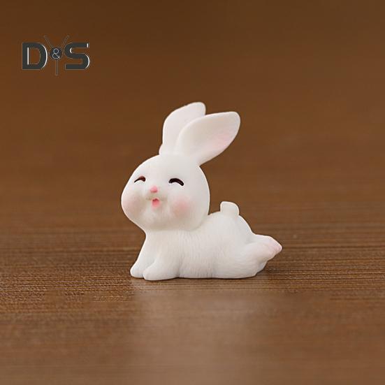 2Pcs Long Lasting New Year Ornaments Handmade Creative Rabbit Zodiac Micro Landscape Ornament