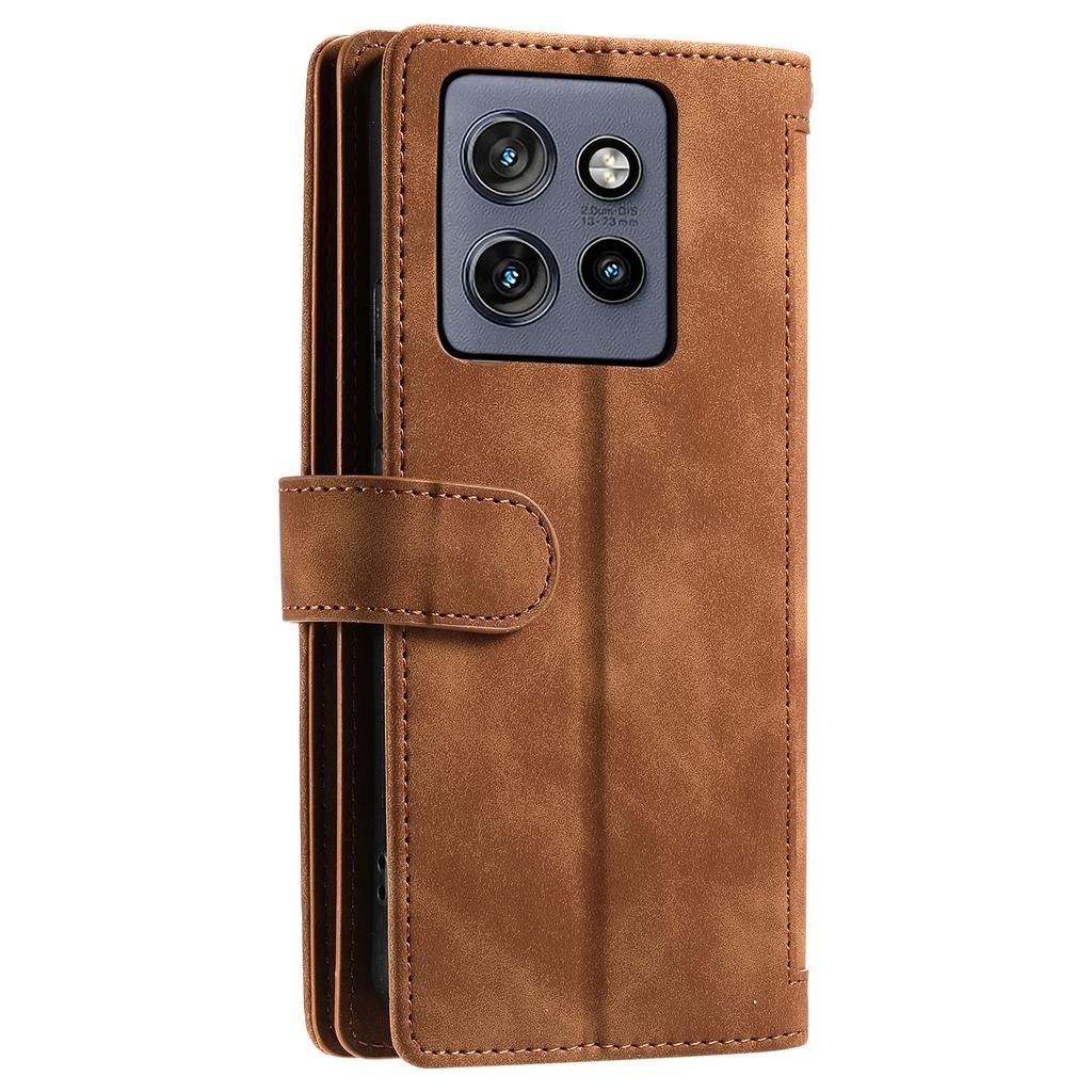 For Motorola Edge 50 Neo 5G/Moto S50 5G/Thinkphone 25 5G Case PU Leather Phone Cover with Zipper Wallet 9 Card Slots