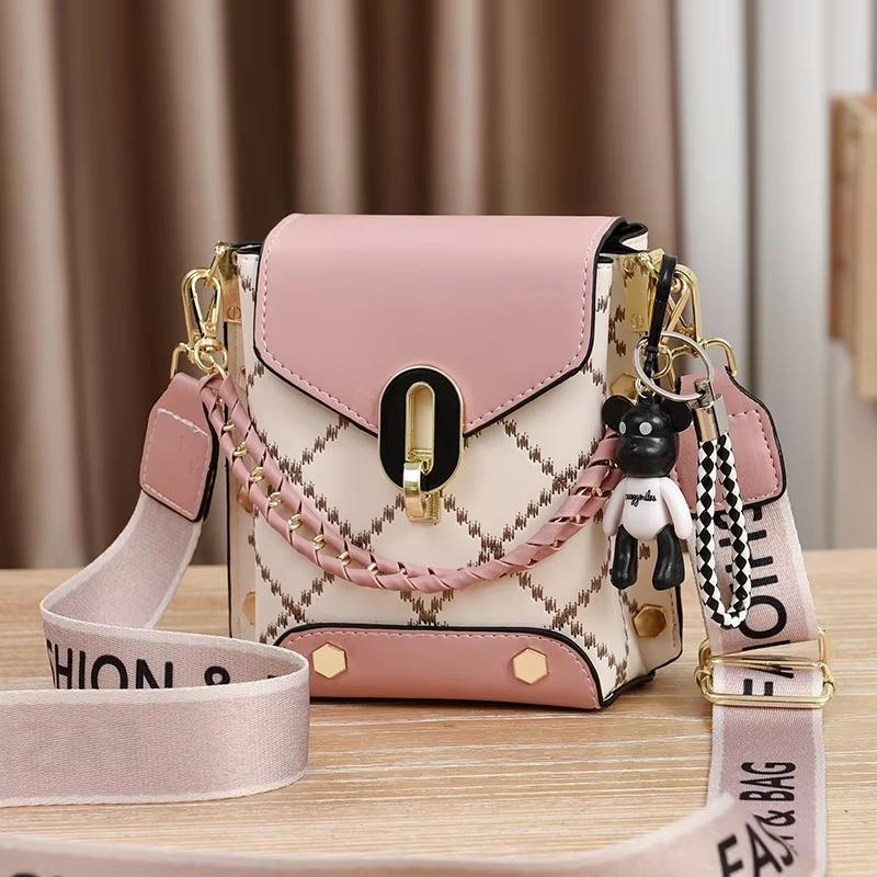 Korean Version of Simple and Fashionable Small Square Bag Fashionable Versatile Shoulder Messenger Bag Trendy Mini Mobile Phone