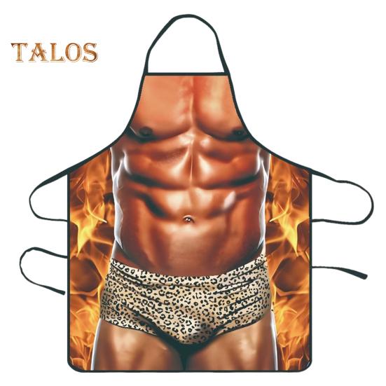 Roligt ärmlöst förkläde för män Kreativt matlagningsförkläde med justerbara midjeband White Elephant-presenter Jul förkläden för fest Julstrumpa