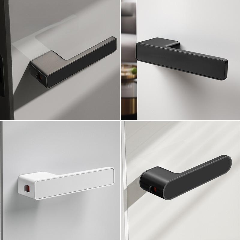 European One-word Handle Door Lock Hidden Keyhole Suitable for Bedroom Study Magnetic Silent Door Lock Minimalist Ecology