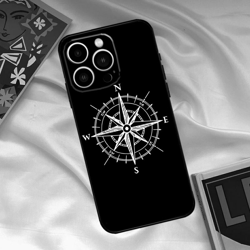 World Map Compass Nautical Case For iPhone 16 15 14 13 12 11 Pro Max XR X XS Max Plus 12 13 Mini Back Cover
