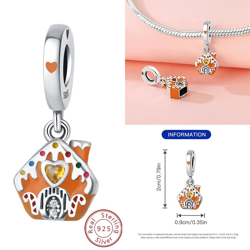 Copper Christmas Charm Beads Fit Original Bracelet Dangle Women Diy Jewelry Christmas Gifts