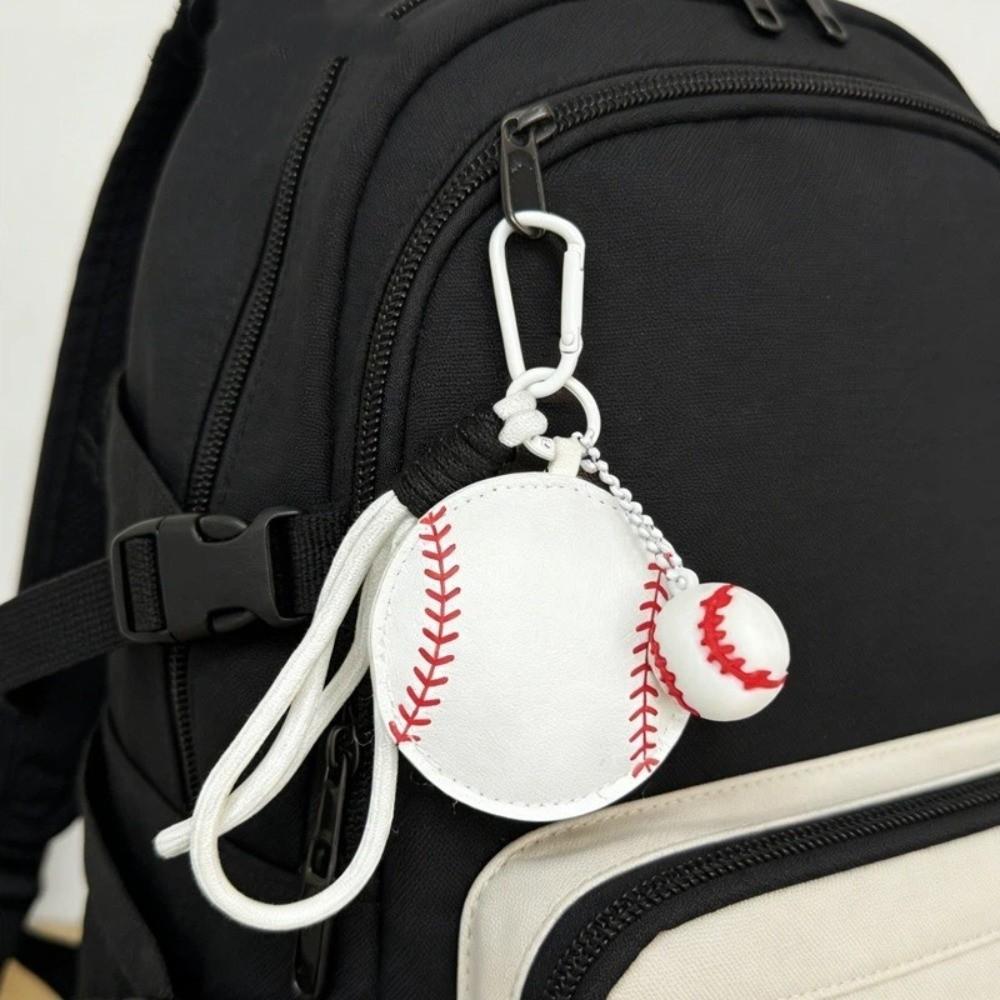 Cartoon Sports Ball Keychain PU Leather Sports Themed Gift Charm Gift for Sports Lovers
