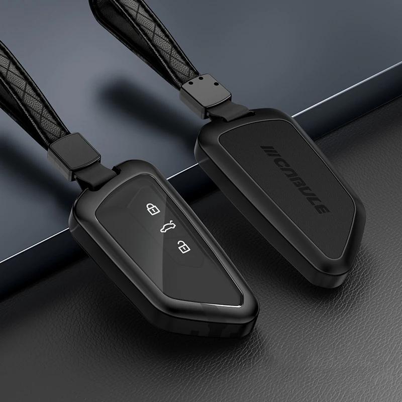 Styling Mouldings Car Aluminium Alloy+TPU Key Fob Cover Case For VW Volkswagen Golf 8 Mk8 New Skoda Octvia 3/4/5Buttons 2020 202