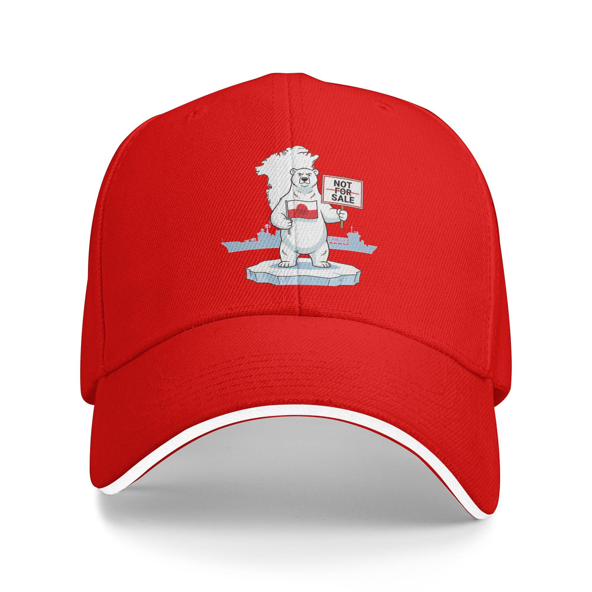 Summer Greenland Is Not For Sale Polar Bear Greenland Flag Baseball Cap Outdoor Gym Sun Trucker Hat Women Men Baseball Caps One Size красный