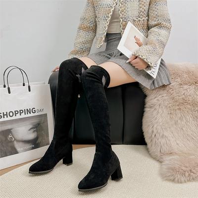 Mode Winter Schnürung hinten Overknee-Stiefel Damenschuhe 2024 Hohe Qualität Slipper Damenstiefel Mode Kristall Moderne Stiefel Damen