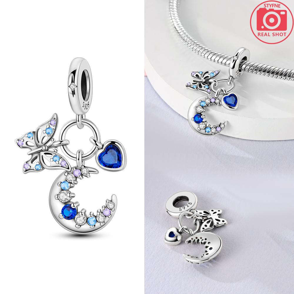 Charms Copper Blue Original Stars Heart Zircon Chameleon Panda Glass Beads Fit Bracelet Jewelry Women Diy Accessories