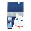 Hamamonyo Tenugui Towel: Summer of Cats and Goldfish - A playful design featuring cats looking up at wind chimes, with goldfish swimming in the water