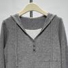 Poetry*Li Women's Hooded Two-Piece Look Long Sleeve Knitted Sweater, Autumn 2025 Collection.