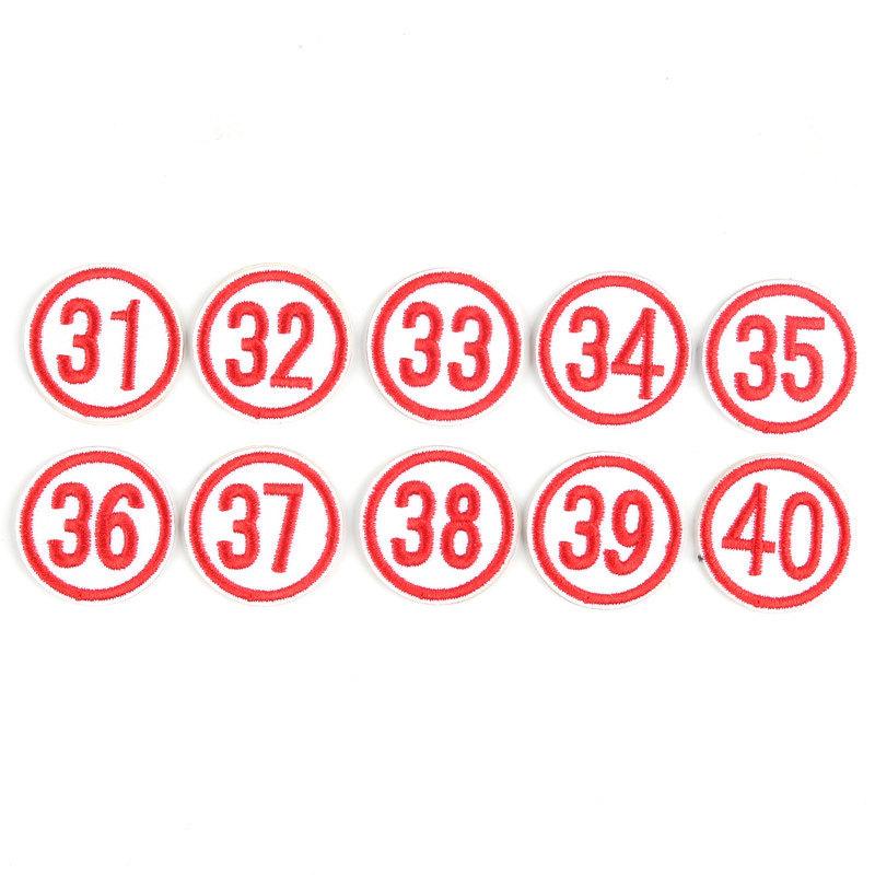 Digitaler Stoffaufkleber Zahlenaufnäher Kindergarten Schulmarke Markierung Wärmeübertragungsaufkleber Kleidung Hosen Löcher Stickerei-Aufkleber Klein