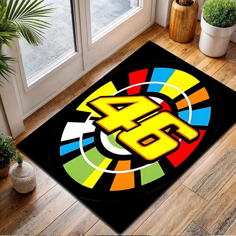Colorful Number 46 Design Patterned carpet, non slip mat suitable for living room and bedroom sofas